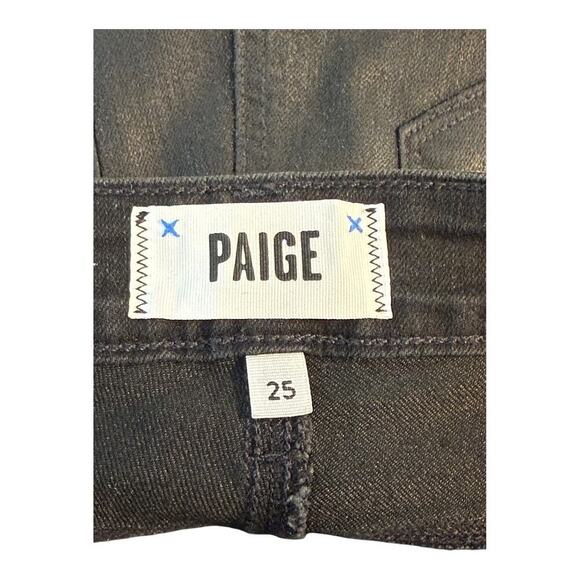 Paige Verdugo Ankle Skinny‎ Jeans Women's Size 2 (25) Black Coated Mid Rise NWOT - Picture 5 of 7